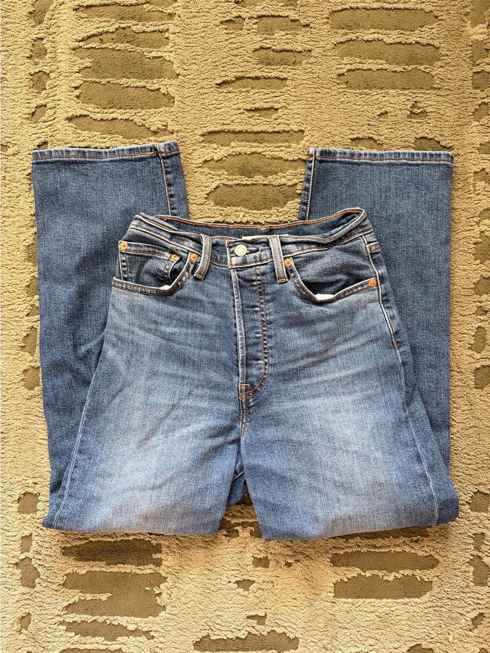 Levi Ribcage Straight Ankle Blue Jeans Size 27